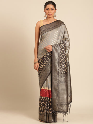 Gray Silk Saree