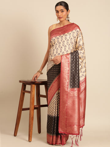 Cream Silk Saree