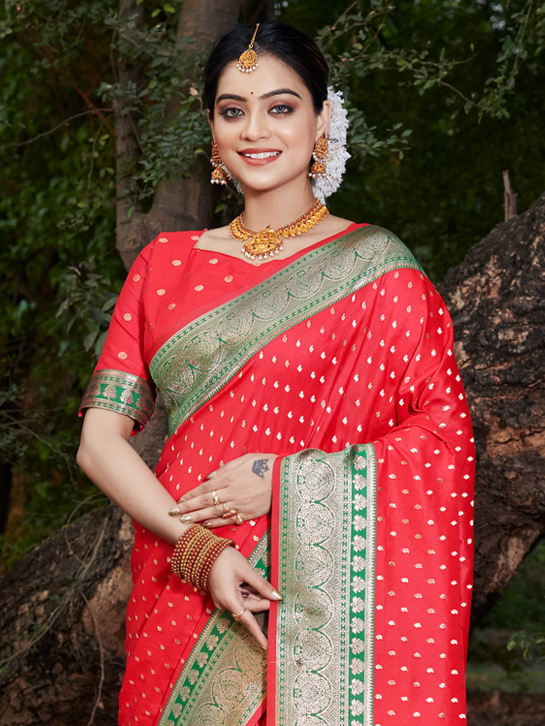 Red Banarasi Silk Saree