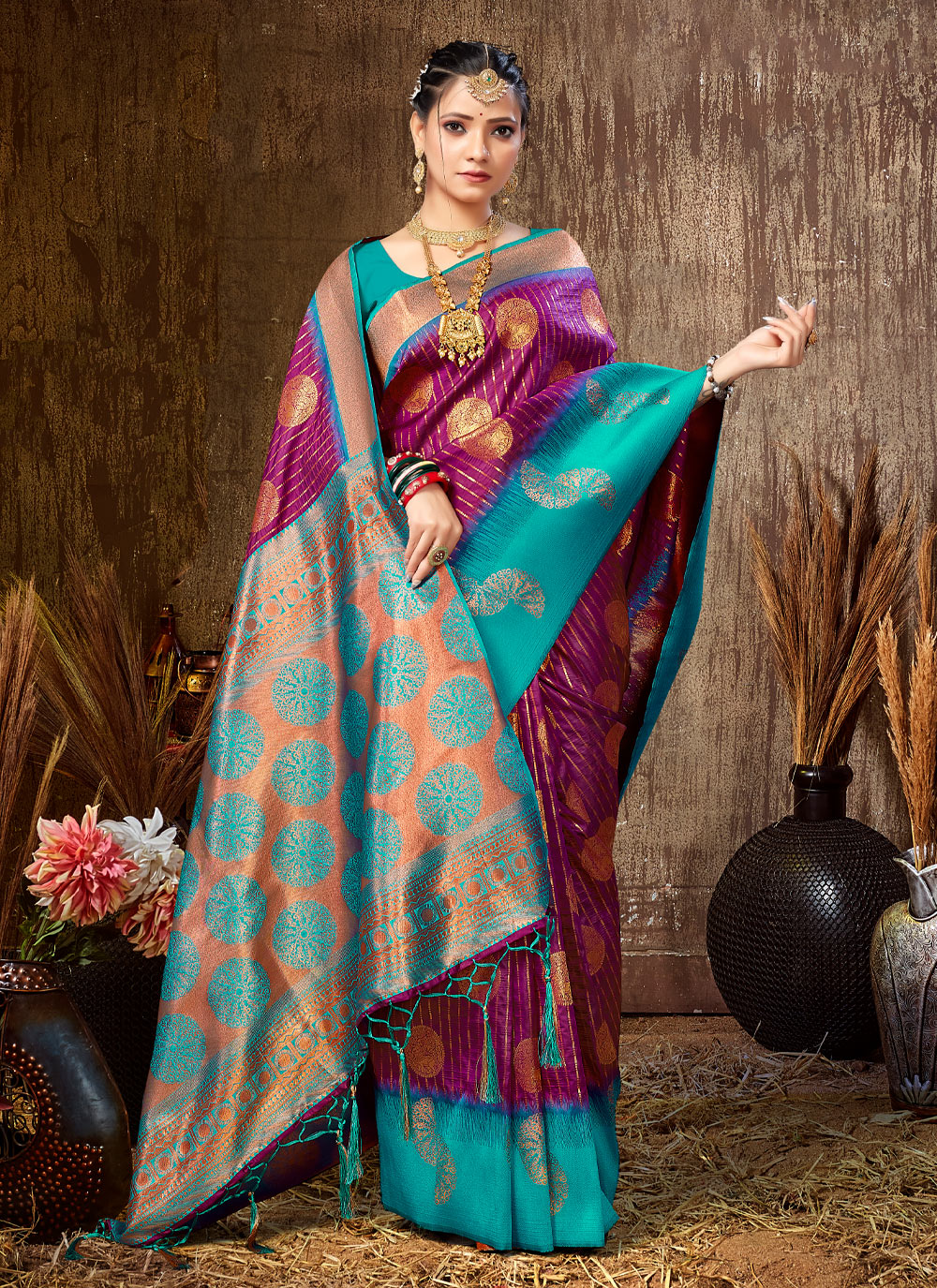 Purple Silk Saree