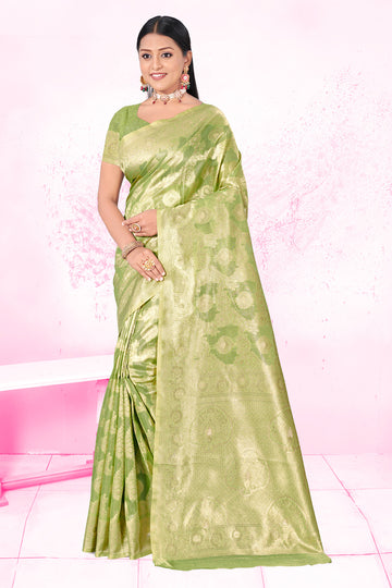 Green Cotton Saree