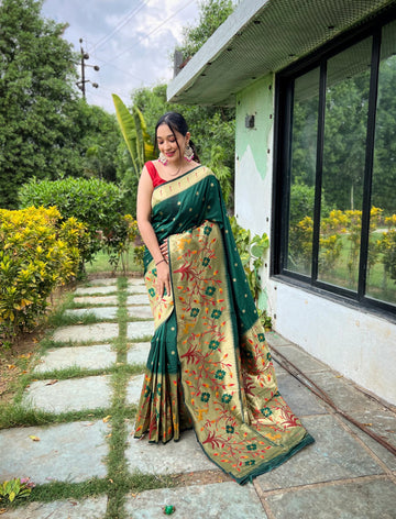 Green Paithani Silk Saree