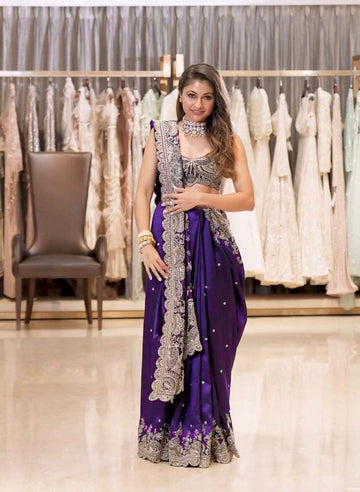 Dark Purple Rangoli Silk Saree
