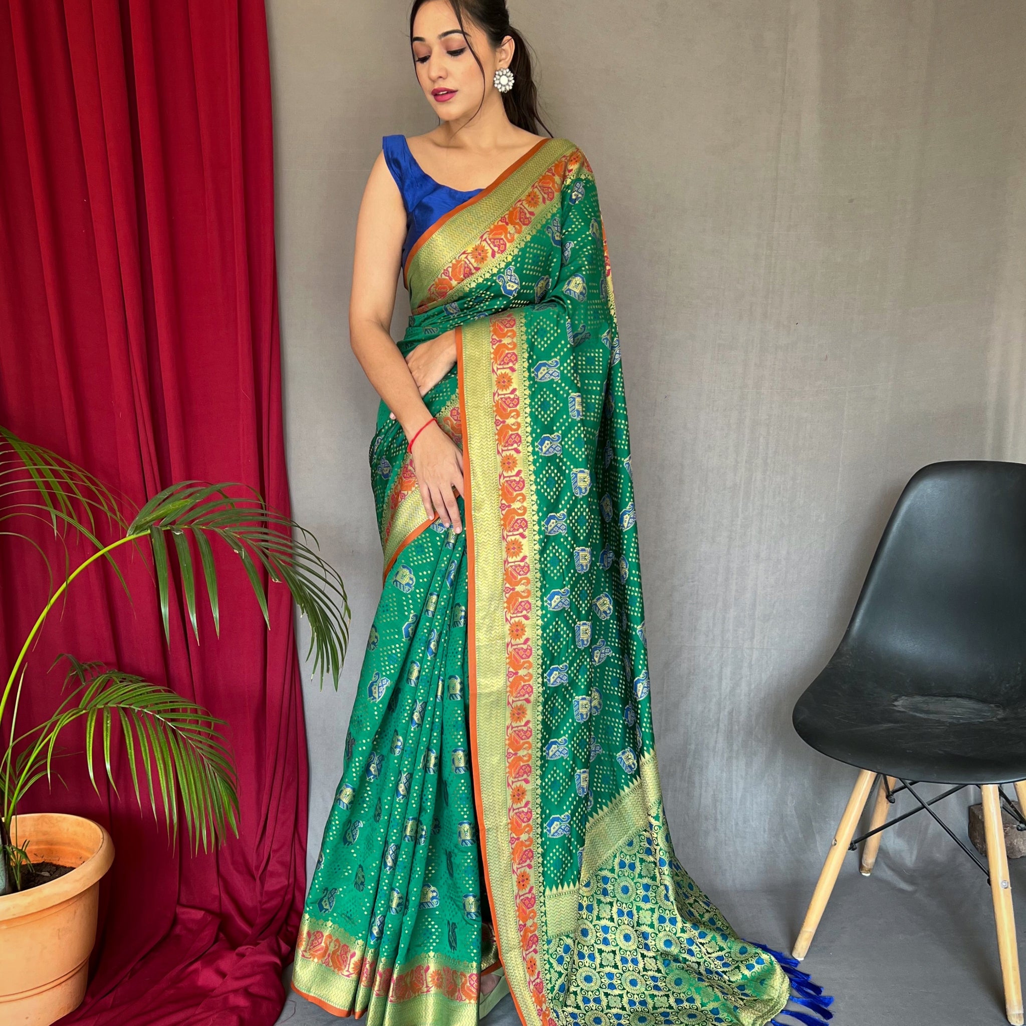 Green Patola Silk Saree