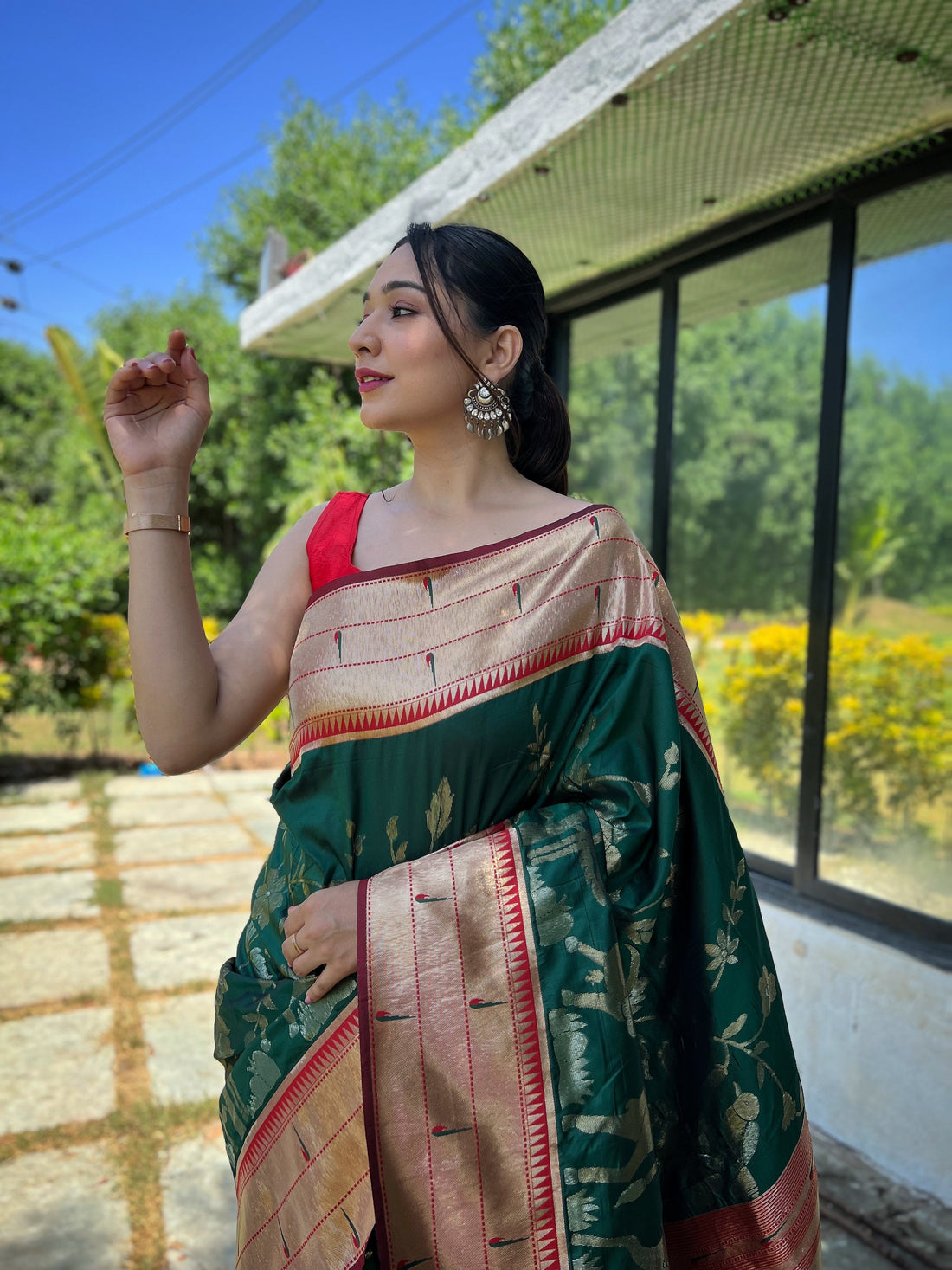 Green Soft Paithani Silk Saree