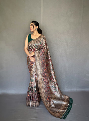 Gray Soft Silk Saree