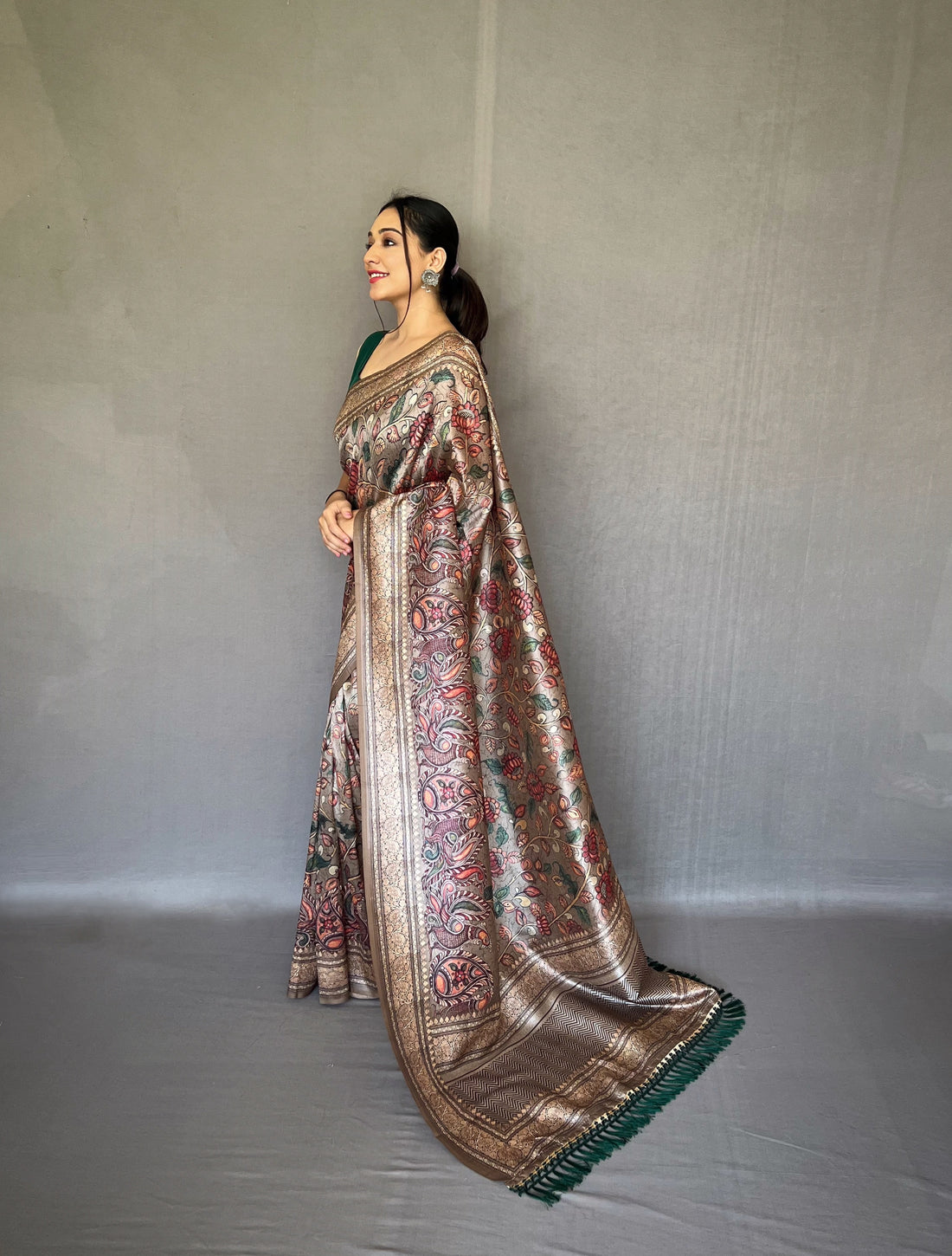 Gray Soft Silk Saree