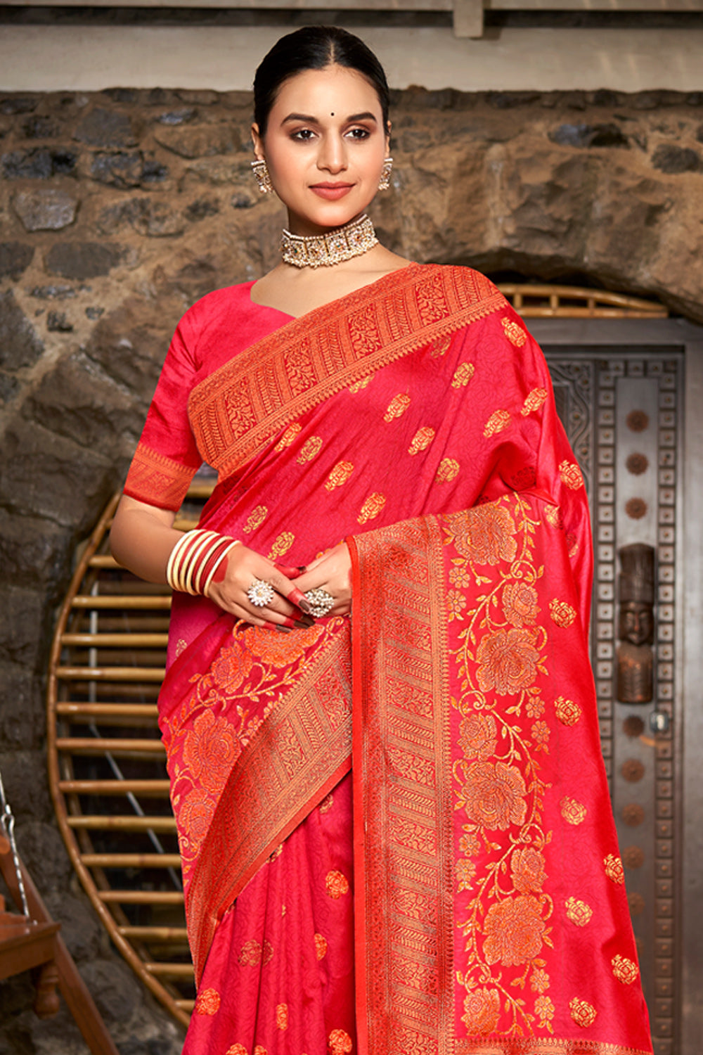 Pink Silk Saree