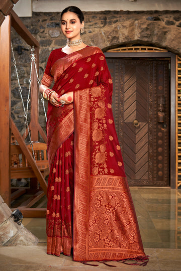 Maroon Silk Saree