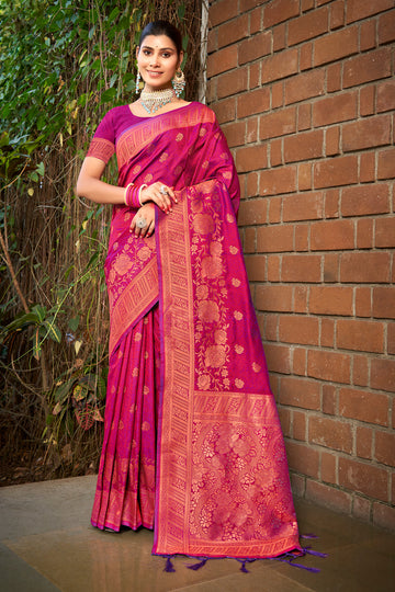 Magenta Pink Silk Saree