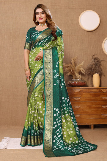 Green Viscose Art Silk Saree