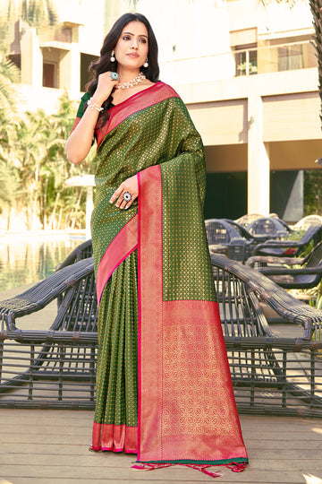 Green Banarasi Silk Saree