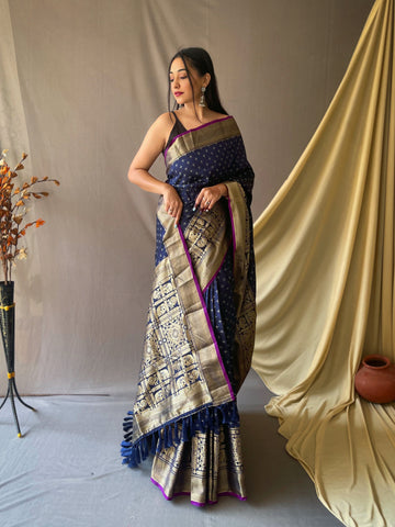 Navy Blue Soft Silk Saree