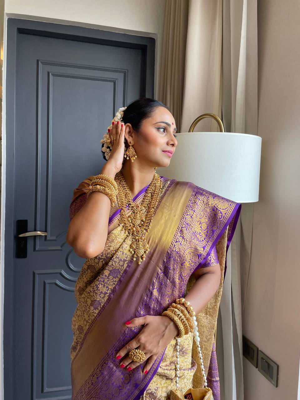 Purple Kanjivaram Silk Saree