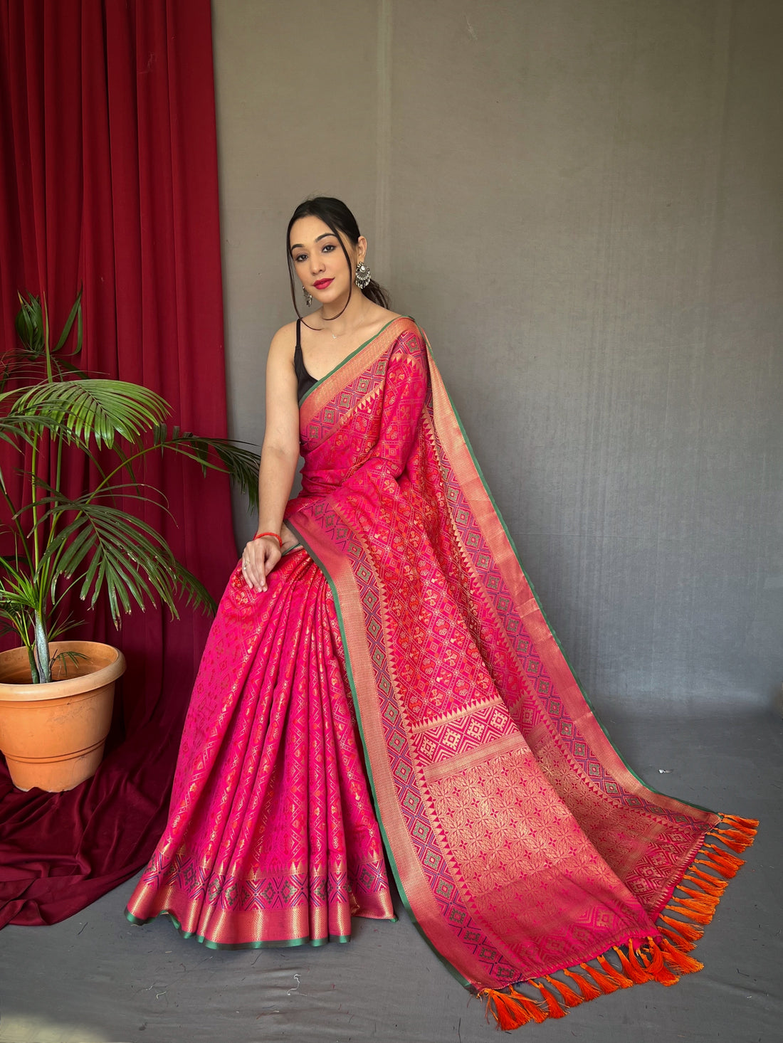 Pink Silk Saree