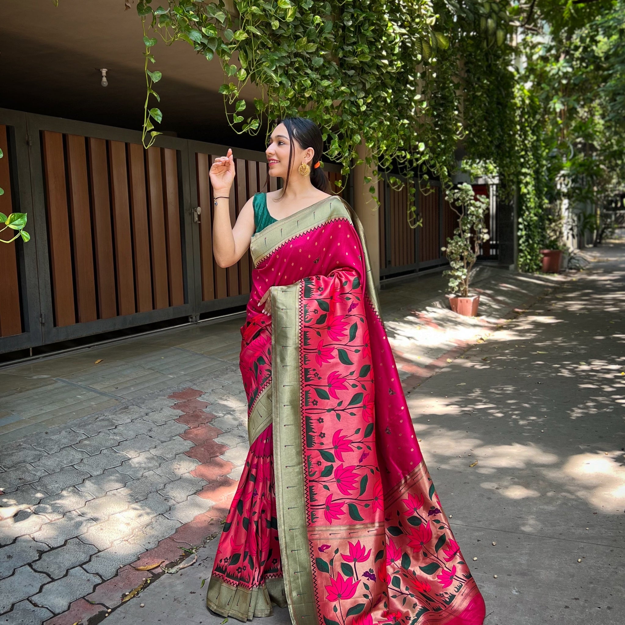 Pink Banarasi Silk Saree