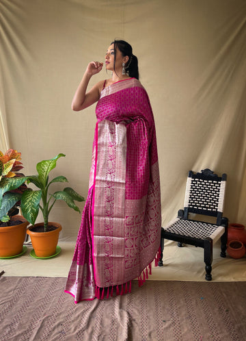 Pink Silk Saree