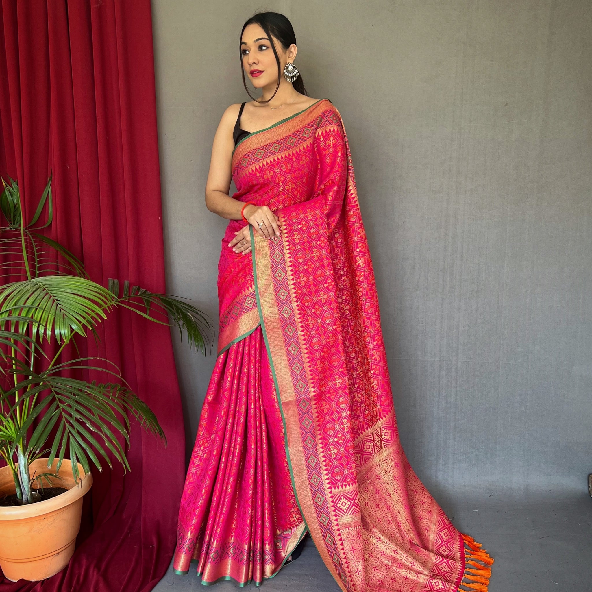 Pink Silk Saree