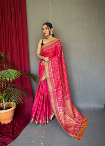 Pink Silk Saree