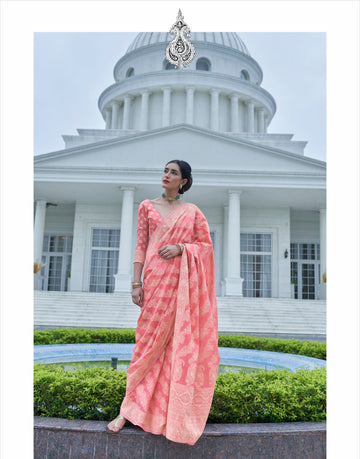 Pink Chickankari Weaving Saree