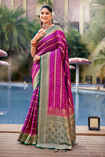 Purple Banarasi Silk Saree