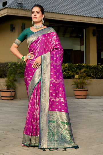 Purple Banarasi Silk Saree