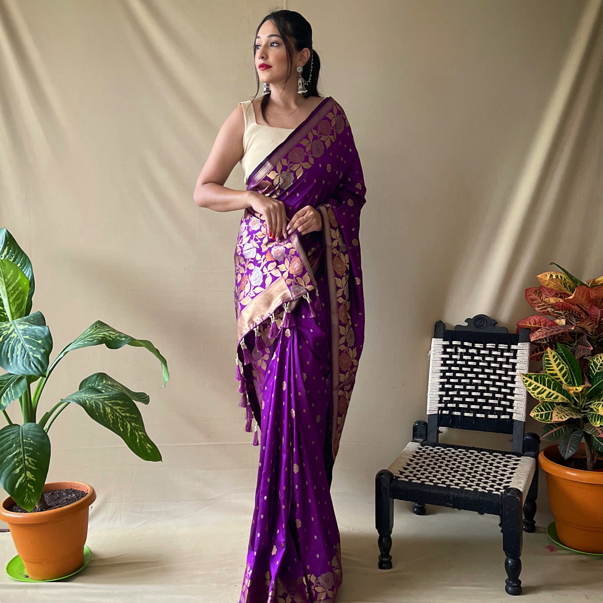 Purple Soft Silk Saree