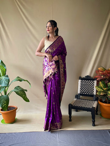 Purple Soft Silk Saree