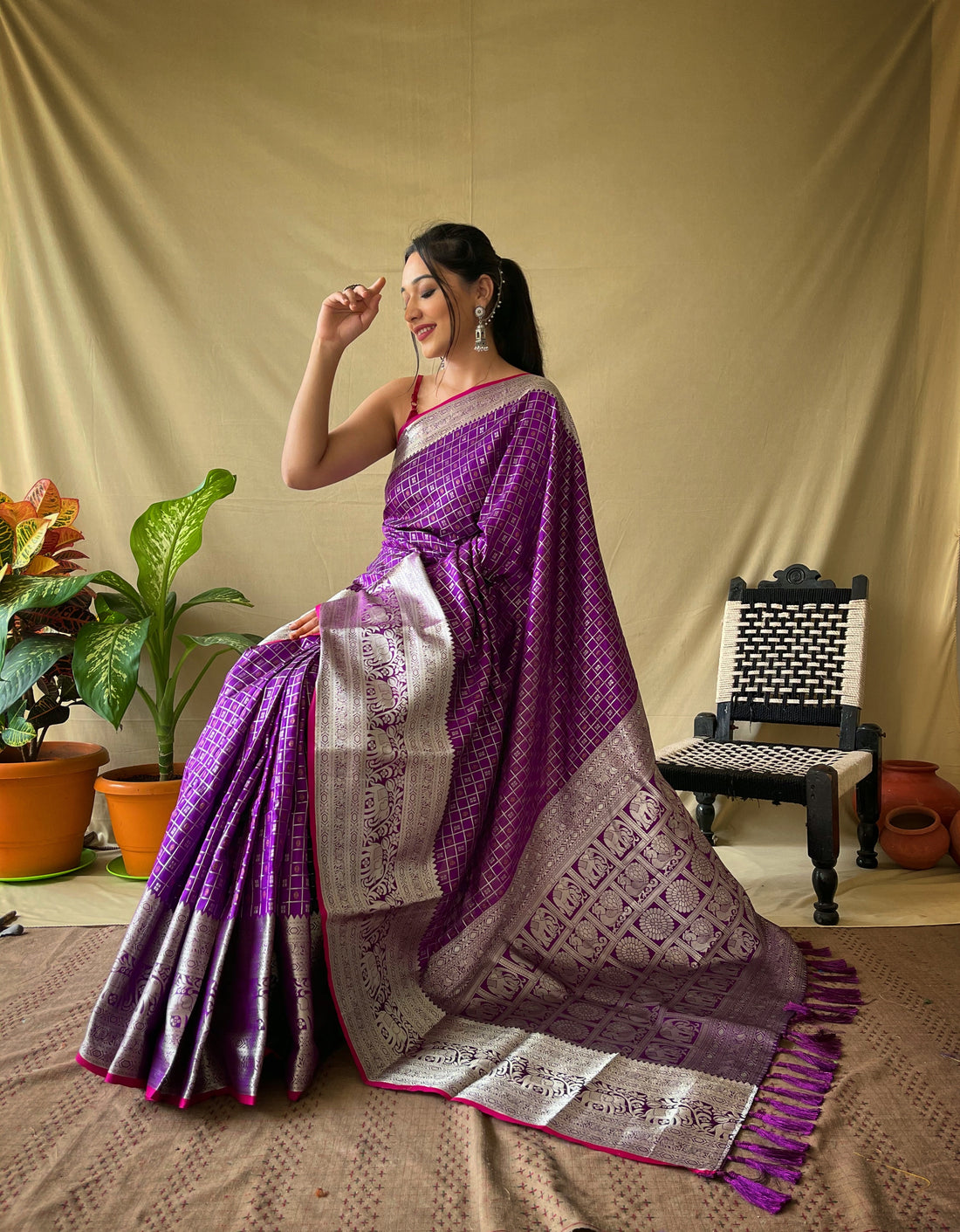 Purple Silk Saree