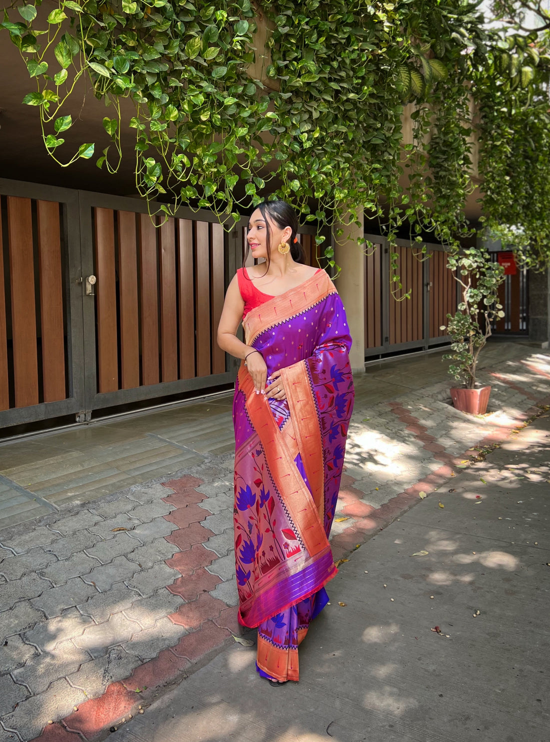 Purple Banarasi Silk Saree