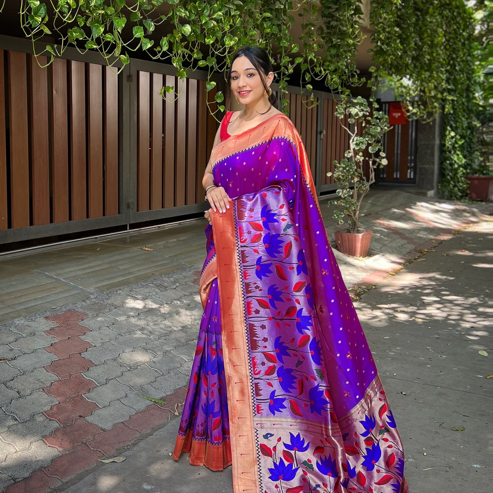 Purple Banarasi Silk Saree