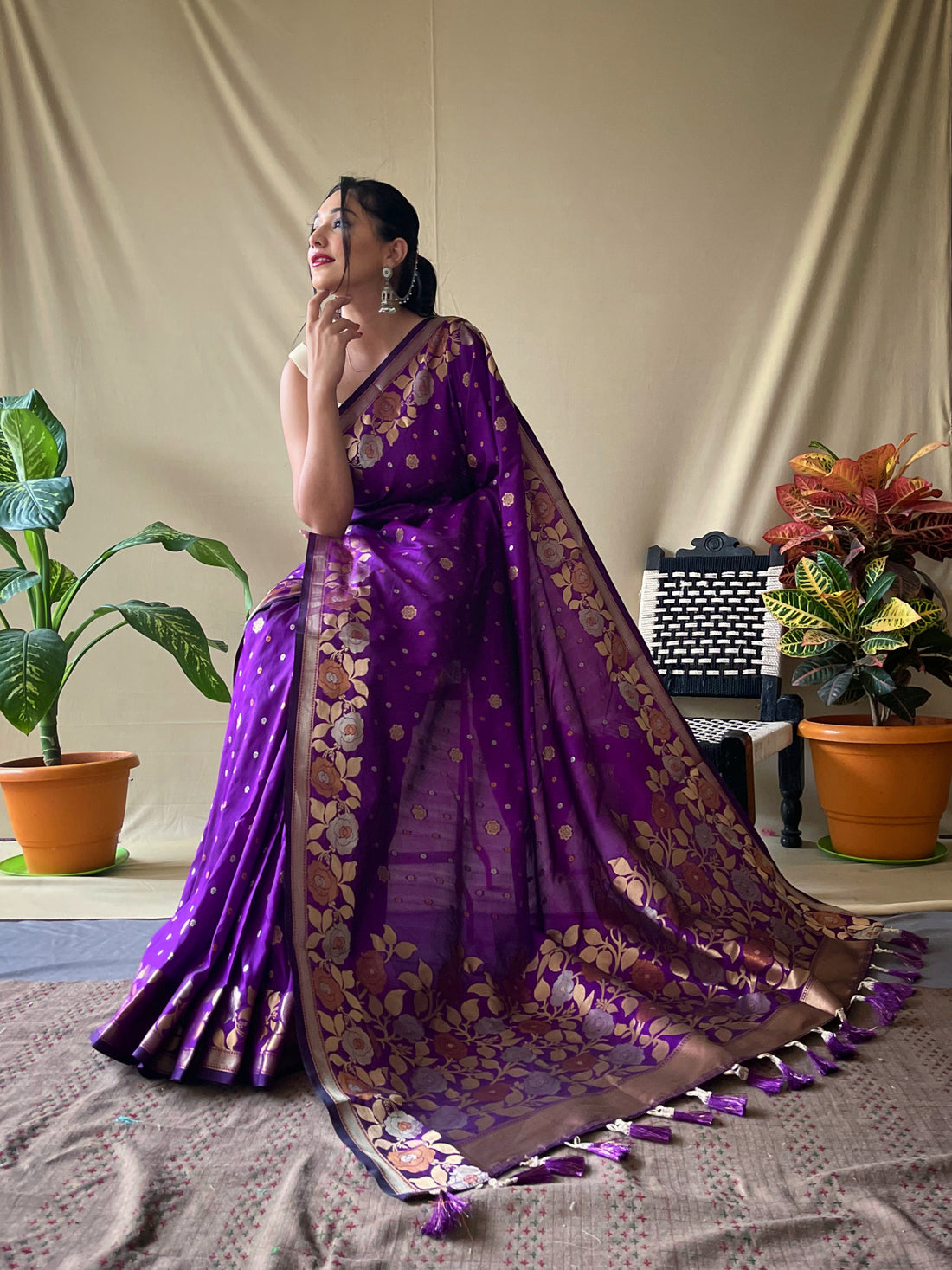 Purple Soft Silk Saree