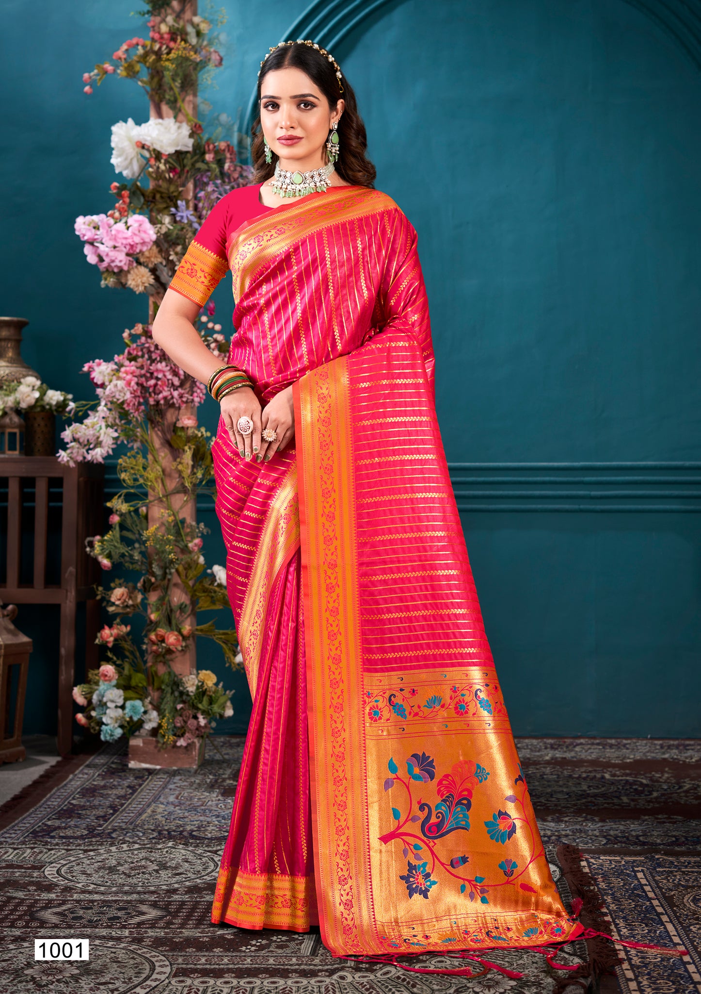 Pink Paithani Silk Saree