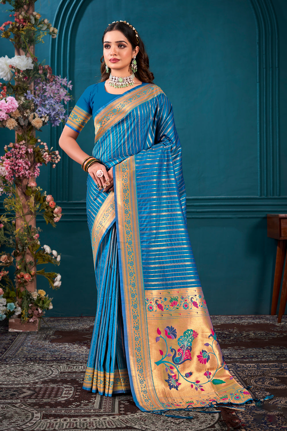 Blue Paithani Silk Saree