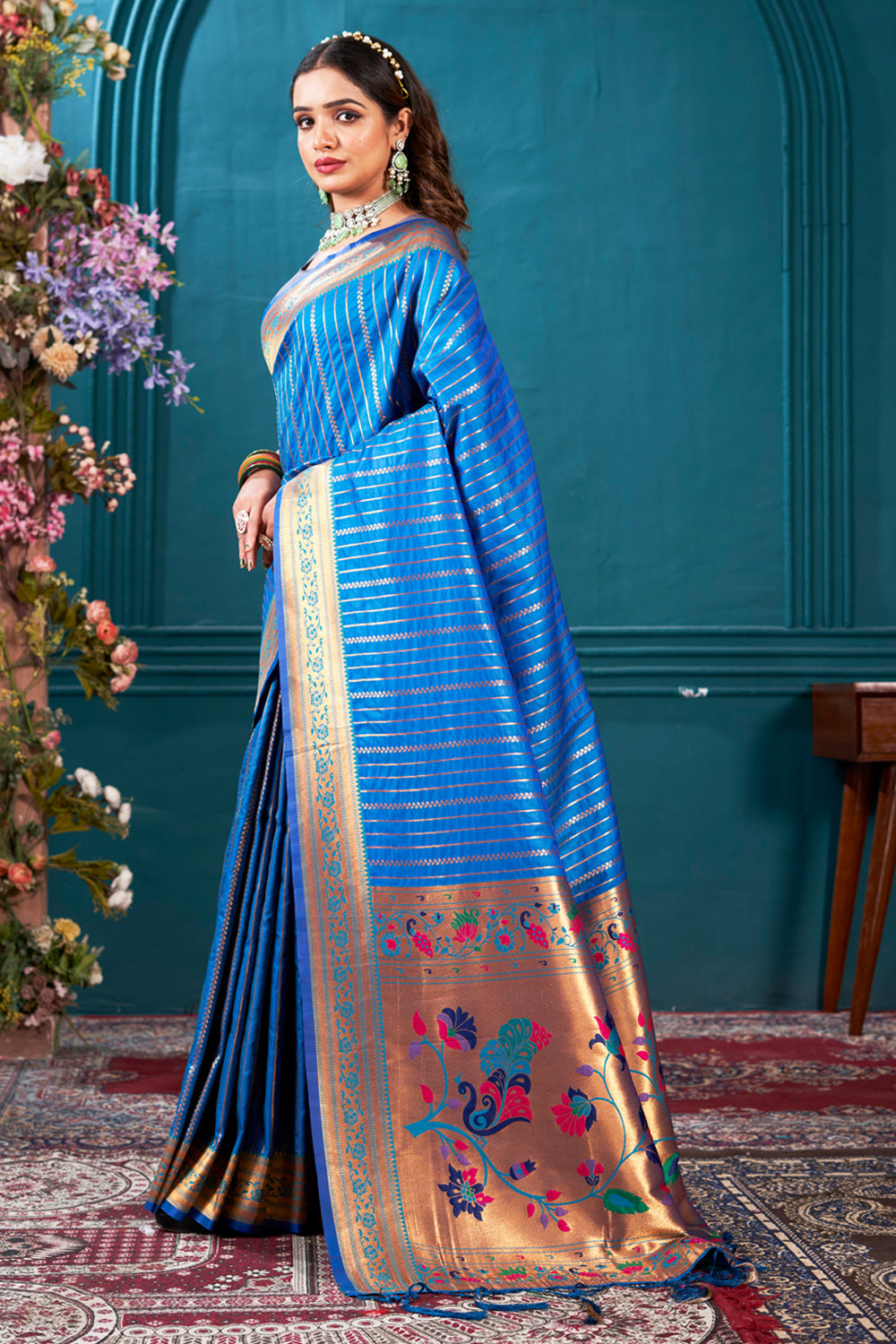 Blue Paithani Silk Saree