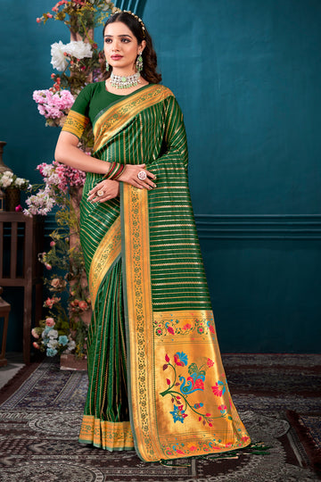 Green Paithani Silk Saree