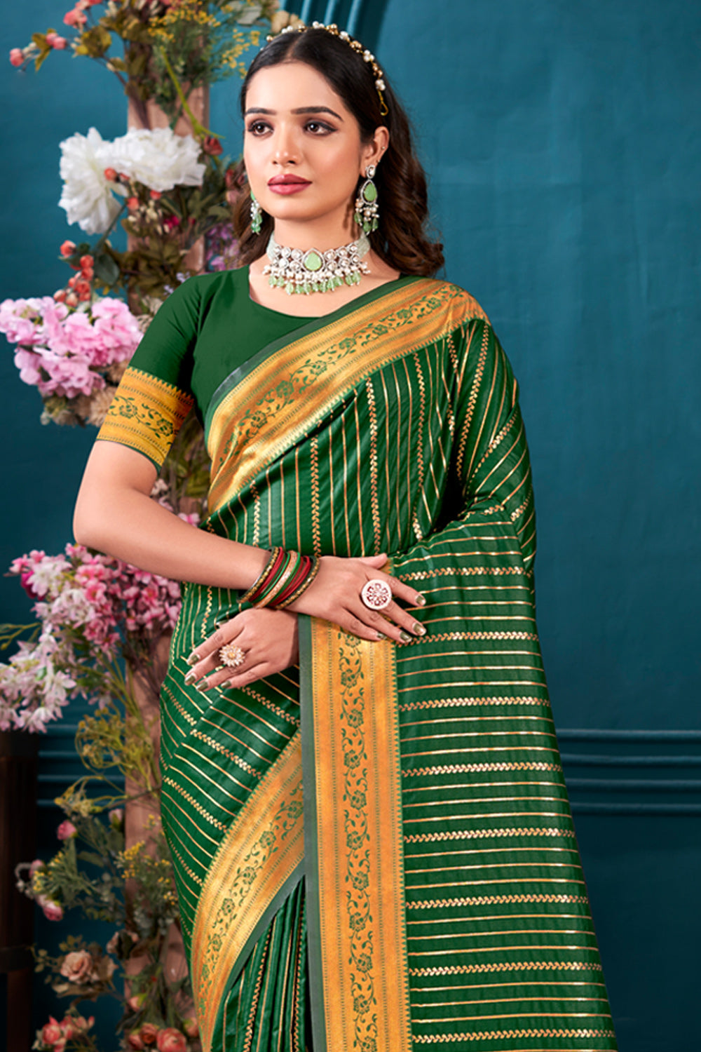 Green Paithani Silk Saree