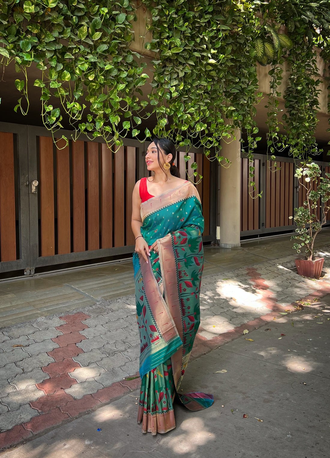 Rama Green Banarasi Silk Saree