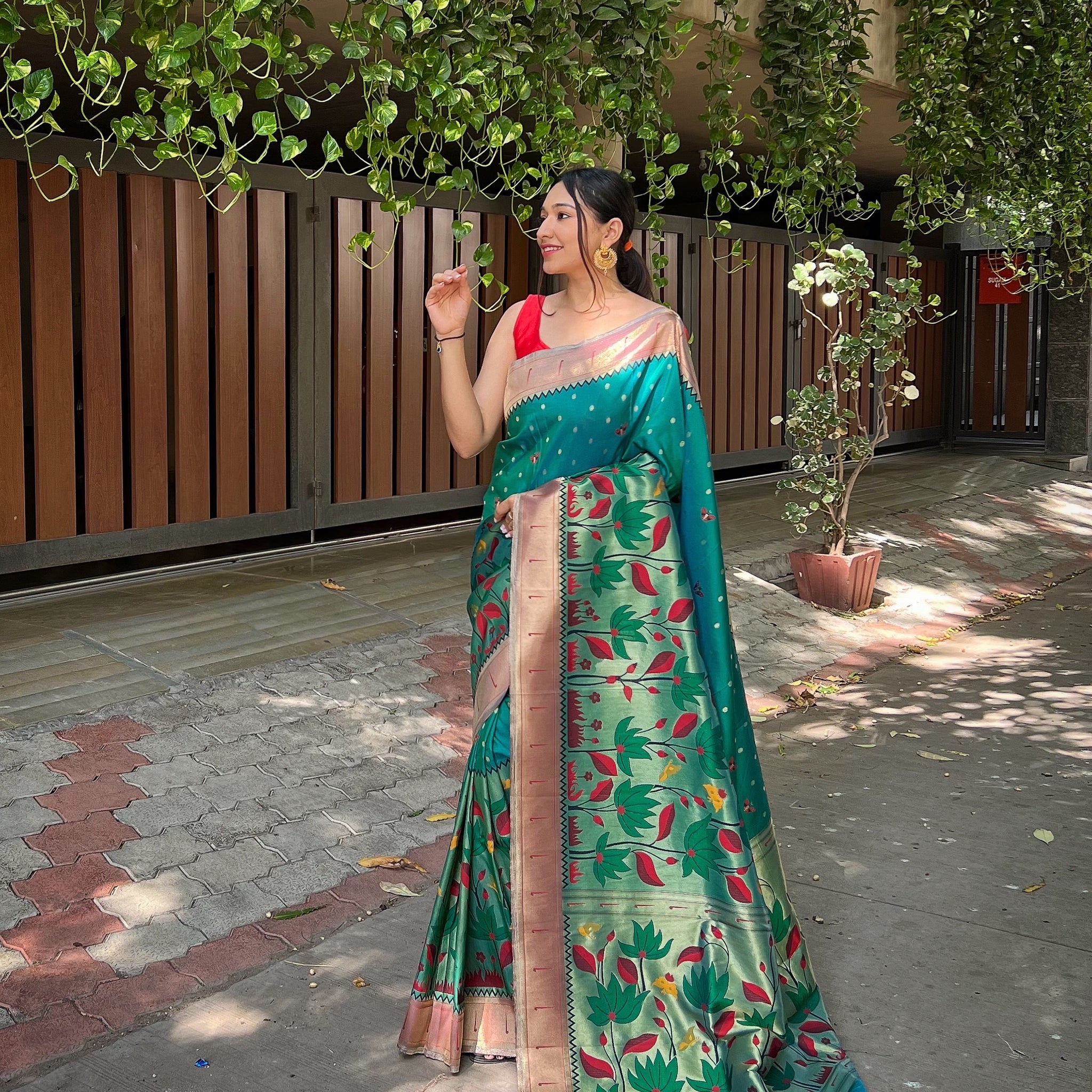 Rama Green Banarasi Silk Saree