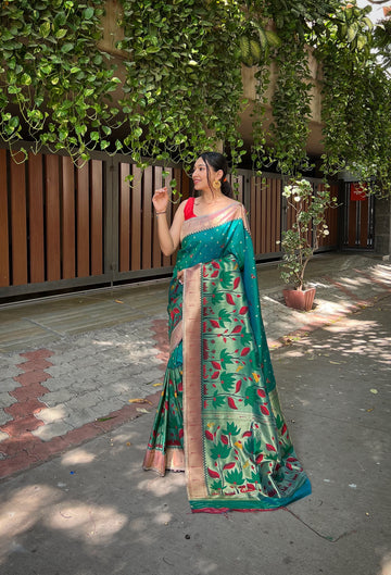 Rama Green Banarasi Silk Saree