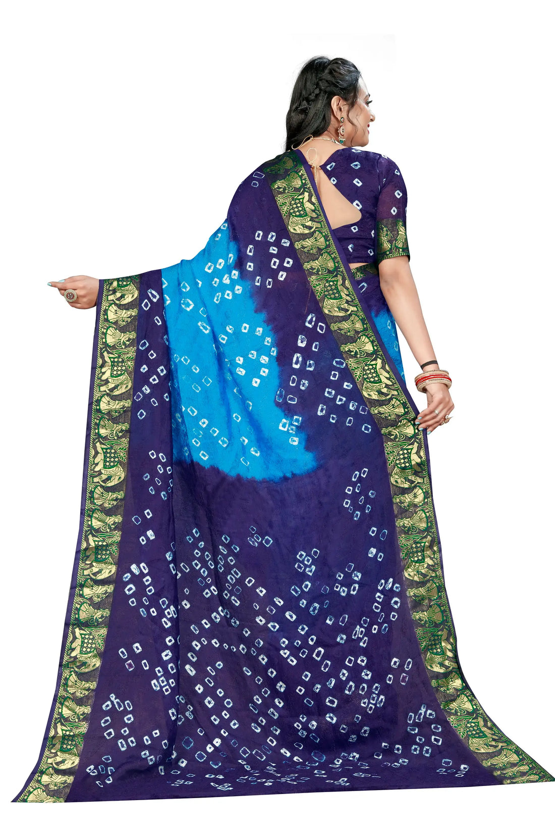 Sky Blue Viscose Art Silk Saree