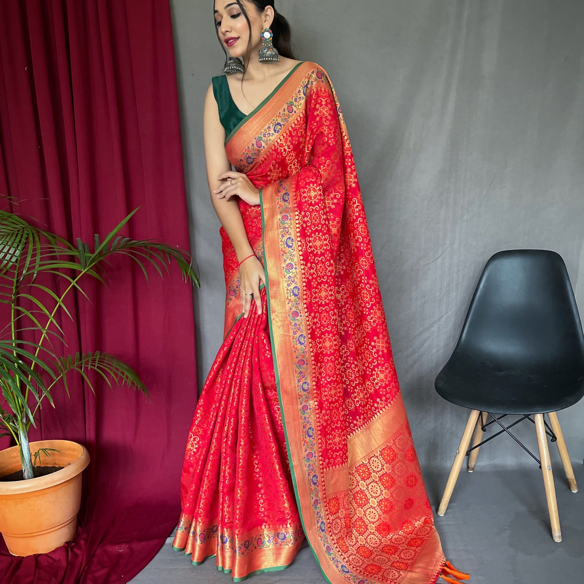 Red Patola Silk Saree