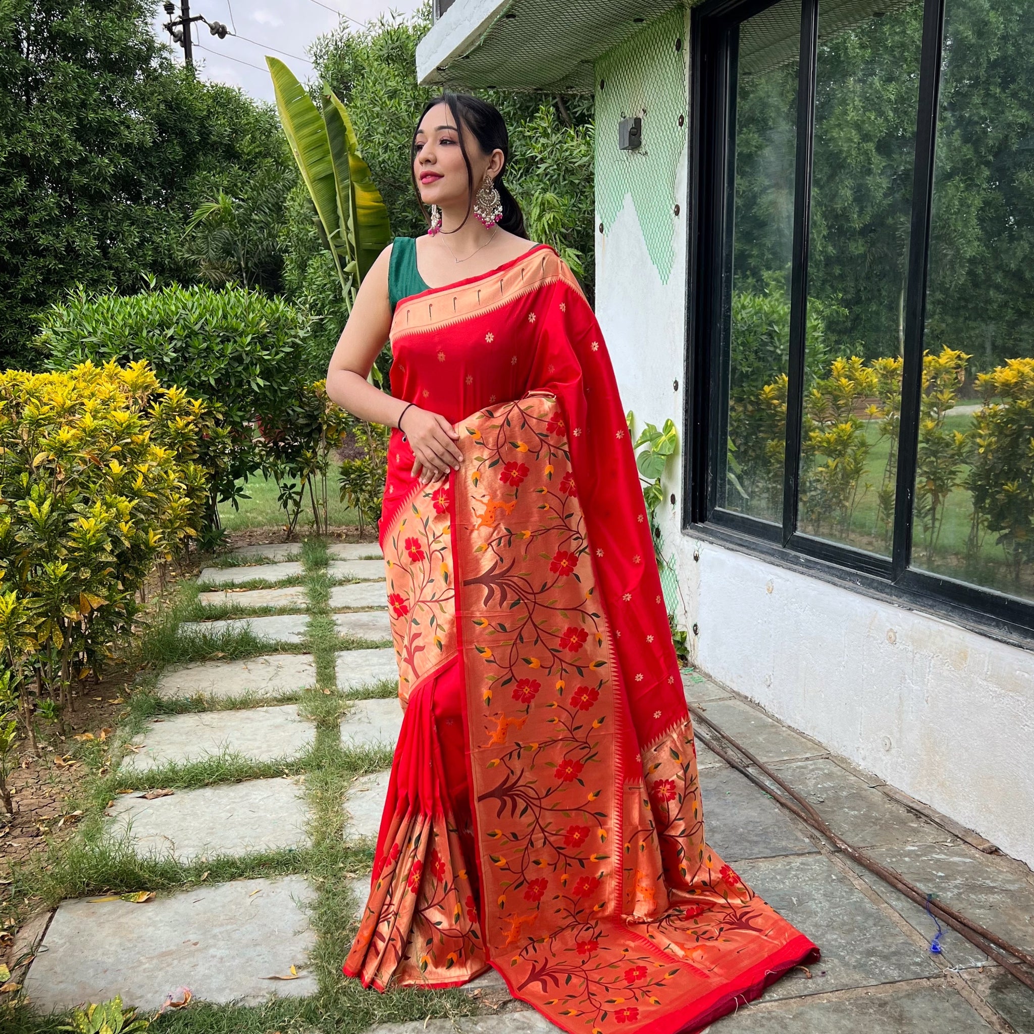 Red Paithani Silk Saree