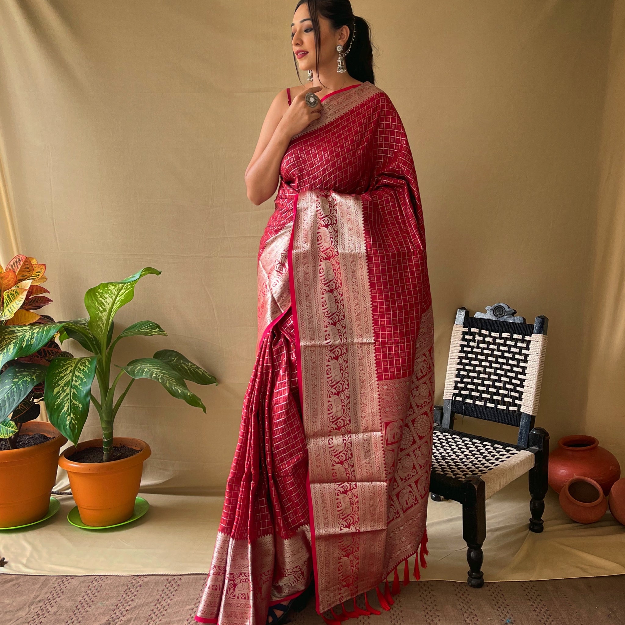 Red Silk Saree