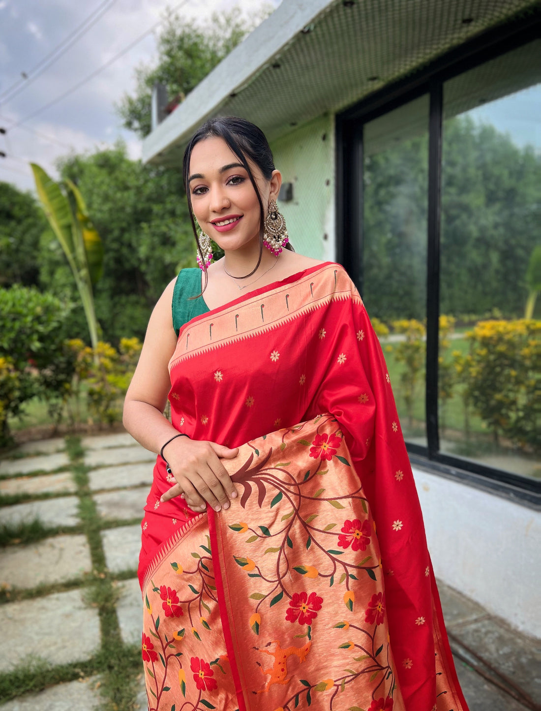 Red Paithani Silk Saree