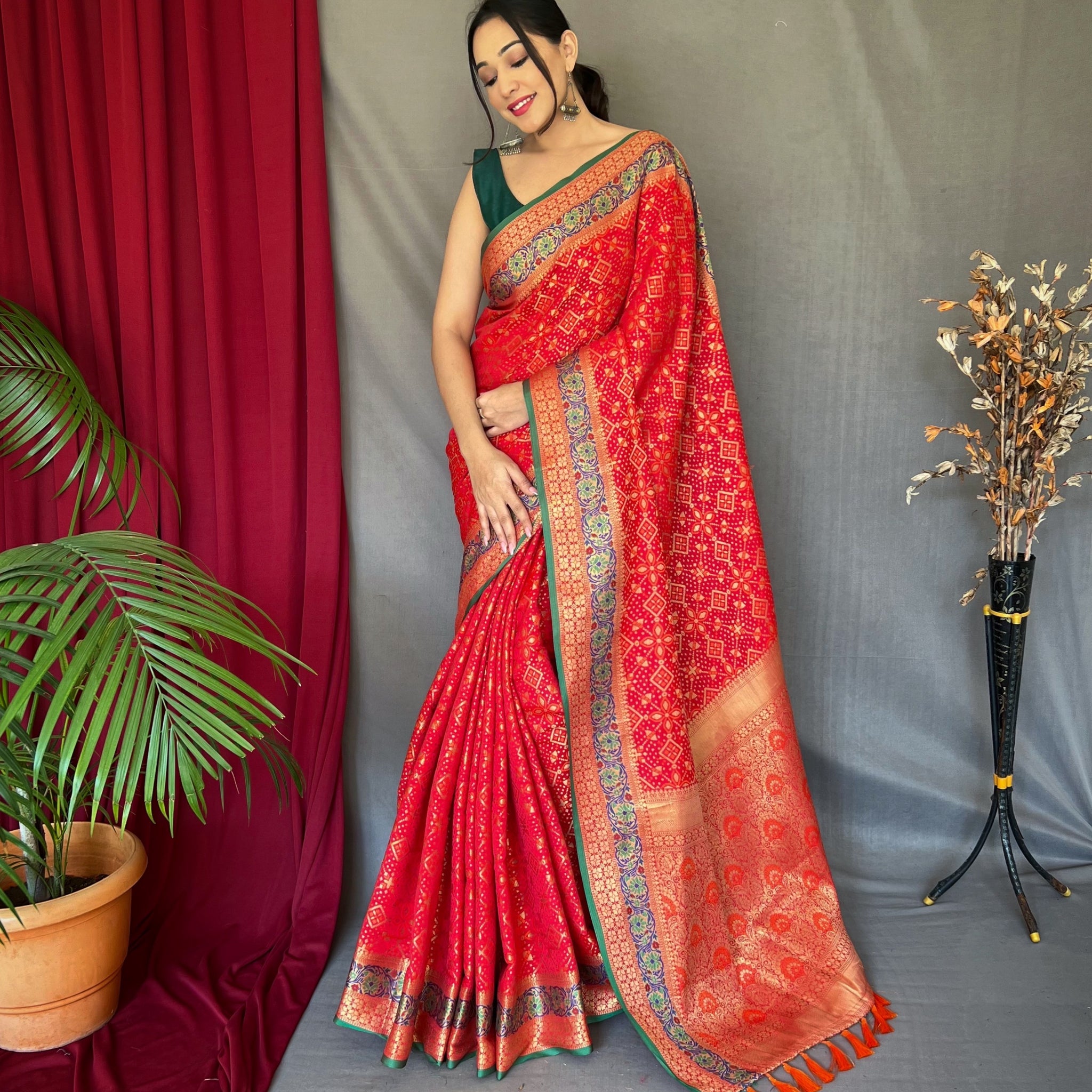 Red Patola Silk Saree