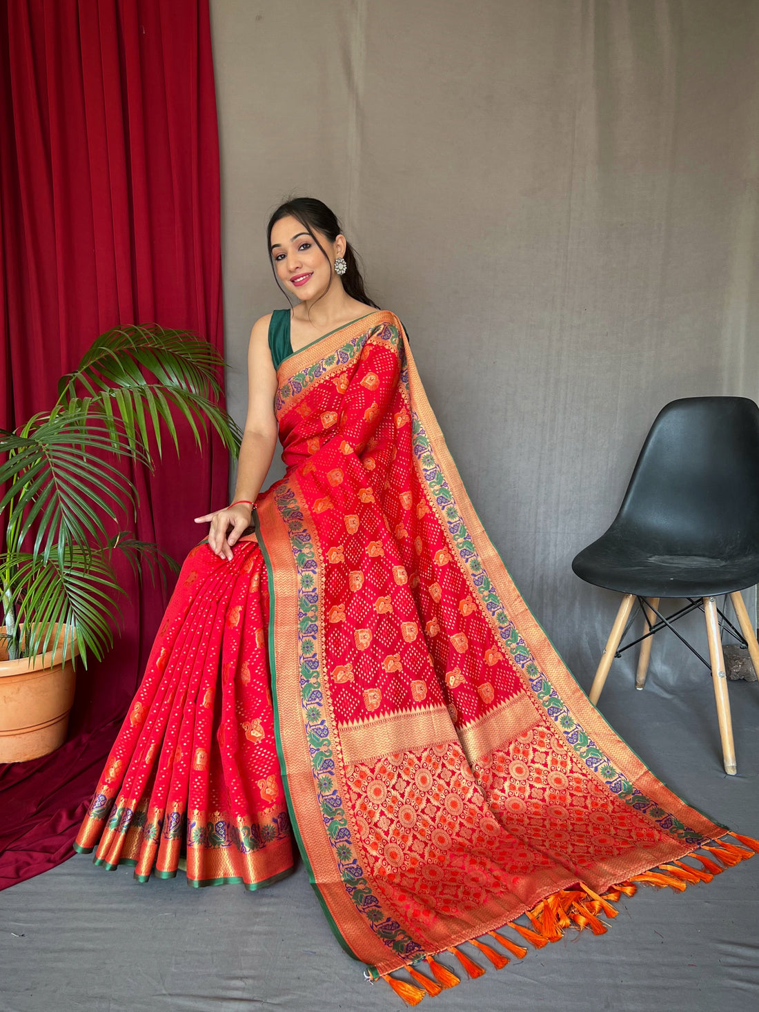 Red Patola Silk Saree