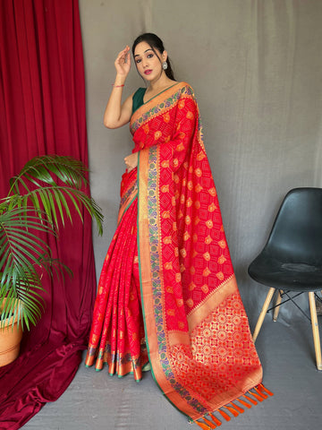 Red Patola Silk Saree