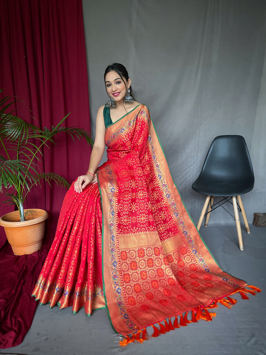 Red Patola Silk Saree