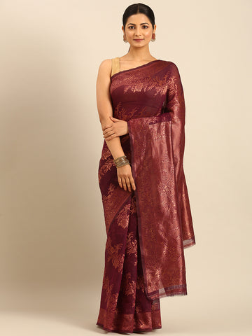 Sangam Purple Cotton Saree